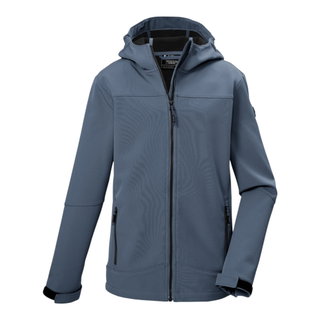 Killtec Softshell Jacket KOS 484 (with hood, windproof, water-repellent) steel blue boys